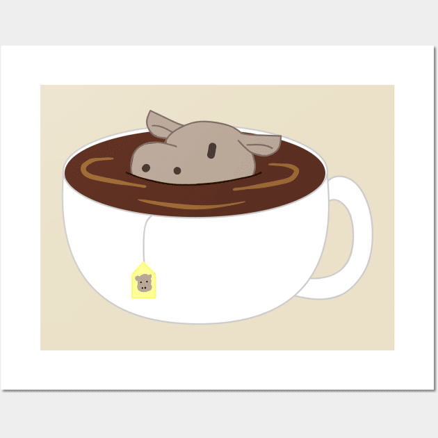 Hippo Tea Wall Art by chibifox